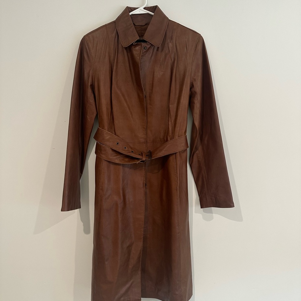 Wilsons Leather Rich Brown Trench Coat